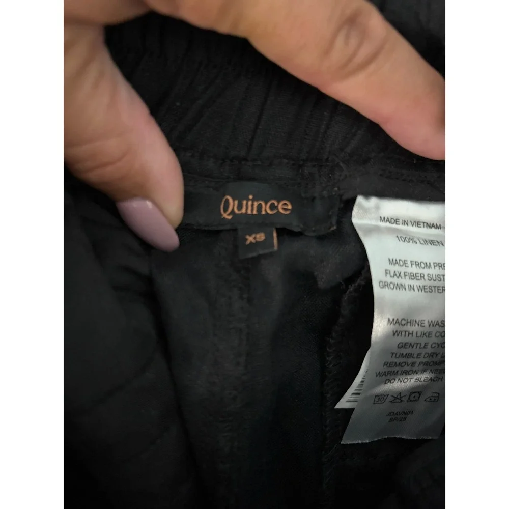 Quince 100% European Linen Wide Leg Pants XS Pull On High Rise Minimalist Lux